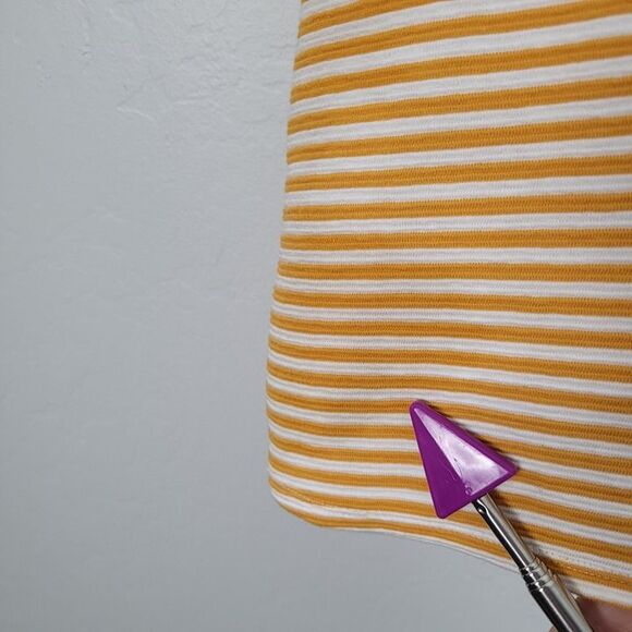 Anthropologie Deletta Size M Isa Tank Top Sleeveless Cut Out Back Striped Orange - Picture 5 of 12